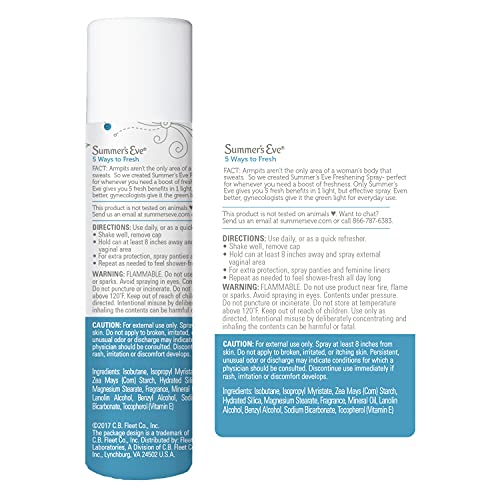 Summer's Eve Freshening Spray, Baby Powder, 2 oz, 3 Pack