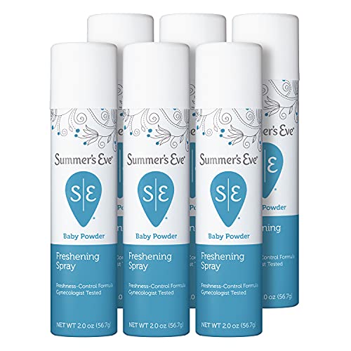 Summer's Eve Freshening Spray | Baby Powder | 2 oz Size | Pack of 6 | pH Bala...