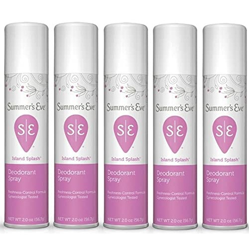 Summer's Eve Freshening Spray Deodorant, 2 oz, Island Splash (Pack of 5)