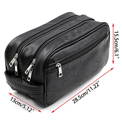 Toiletry Bags, Sumnacon Unisex PU Leather Waterproof Travel Toiletry Bag Orga...