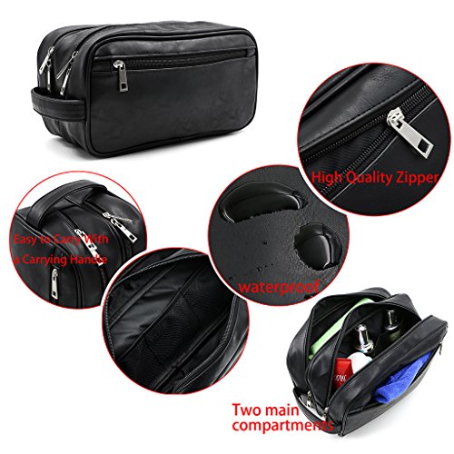 Toiletry Bags, Sumnacon Unisex PU Leather Waterproof Travel Toiletry Bag Orga...