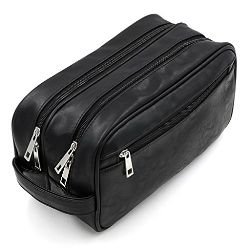 Toiletry Bags, Sumnacon Unisex PU Leather Waterproof Travel Toiletry Bag Orga...