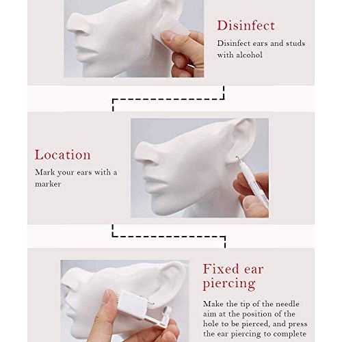 SUMPIGGER 6Pcs Automatic Ear Piercing Gun With Ear Studs Earring Disposable E...