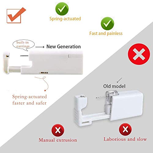 SUMPIGGER 6Pcs Automatic Ear Piercing Gun With Ear Studs Earring Disposable E...