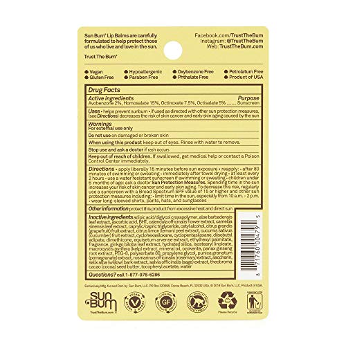 Sun Bum SPF 30 Sunscreen Lip Balm | Vegan and Cruelty Free Broad Spectrum UVA...