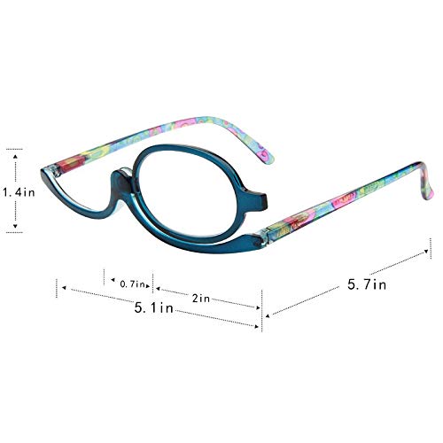 Sun Kea Universal Presbyopic Glasses Flip-up Lens Make up Glasses Folding Mag...