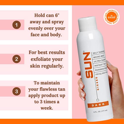 Sun Laboratories Self Tanner Micro Mist, Sunless Tanning, Ultra Dark, 2-Pack