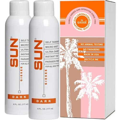 Sun Laboratories Self Tanner Micro Mist, Sunless Tanning, Ultra Dark, 2-Pack