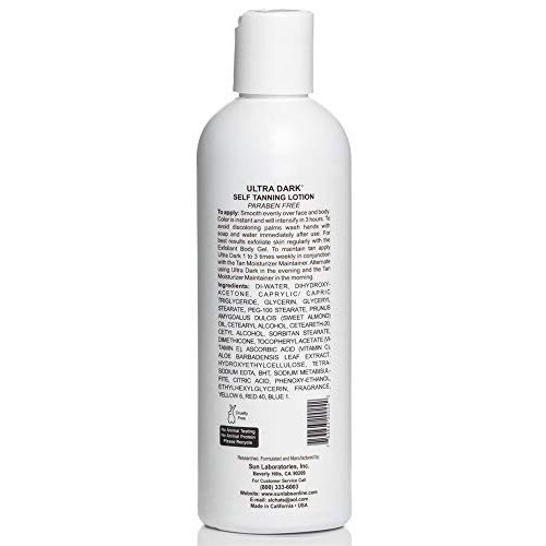 Sun Laboratories Ultra Dark Self-Tanning Lotion for Body and Face - Sunless T...