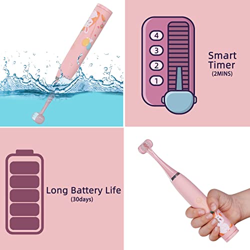 Sunartec Kids Rechargeable Electric Toothbrush, Six Sided Sonic Sensory Tooth...
