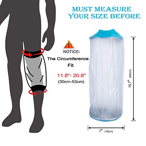 Knee Cast Cover for Shower Waterproof Bandage Cast Protector for Knee Replace...