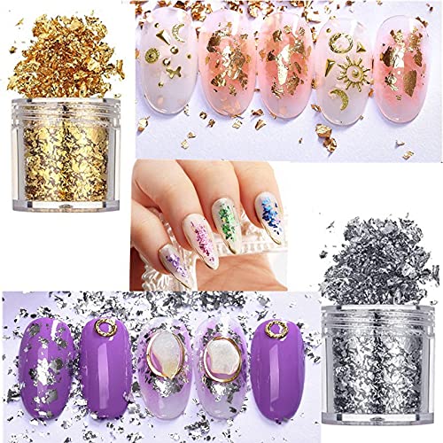 Sunfairy 3 Bottles / Set of 3D Nail Art Stickers Imitation Gold Silver Copper...
