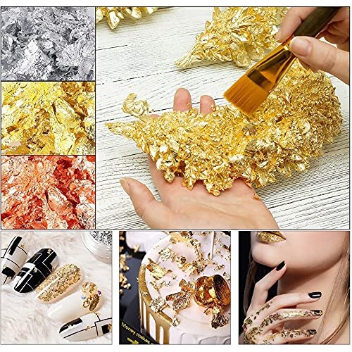 Sunfairy 3 Bottles / Set of 3D Nail Art Stickers Imitation Gold Silver Copper...