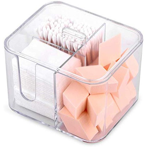 SUNFICON Cotton Pads Holder Organizer Cotton Swab Balls Box Holder Dispenser ...