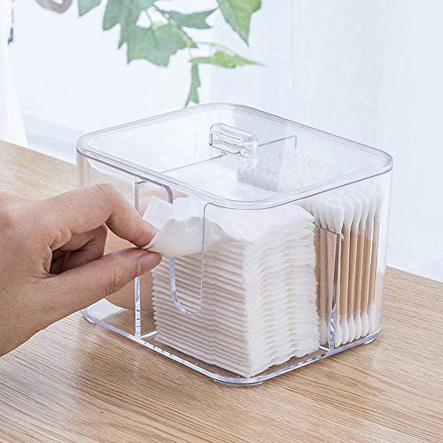 SUNFICON Cotton Pads Holder Organizer Cotton Swab Balls Box Holder Dispenser ...