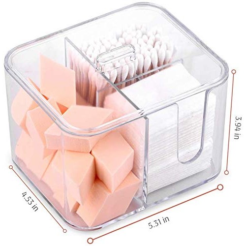 SUNFICON Cotton Pads Holder Organizer Cotton Swab Balls Box Holder Dispenser ...