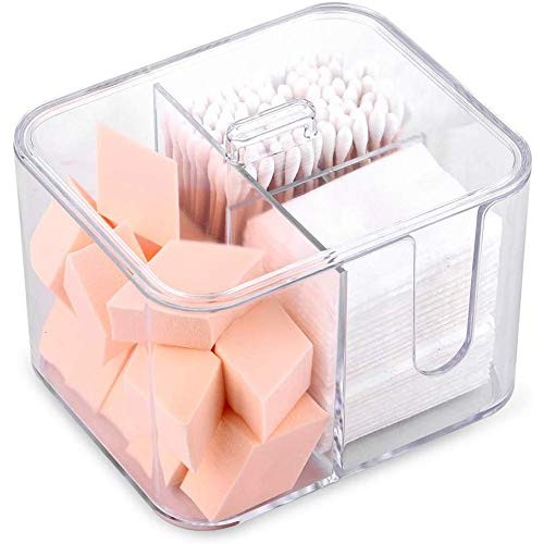 SUNFICON Cotton Pads Holder Organizer Cotton Swab Balls Box Holder Dispenser ...
