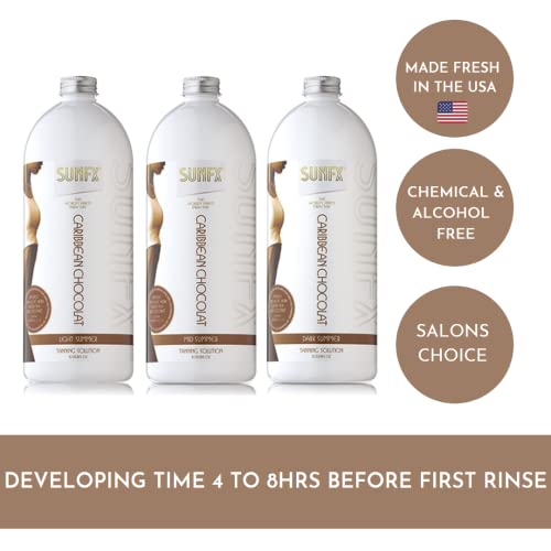 SunFX Caribbean Chocolat-All Natural Spray Tanning Solution 15% DHA(1 Gallon/...