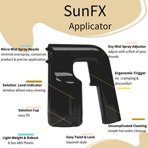 SunFX Pro Mini HVLP Sunless Airbrush Tanning System Kit With Natural Solution...