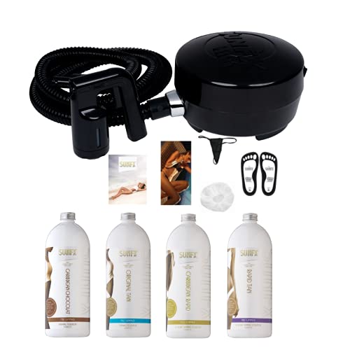 SunFX Pro Mini HVLP Sunless Airbrush Tanning System Kit With Natural Solution...