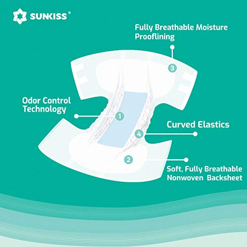 SUNKISS TrustPlus Adult Diapers with Maximum Absorbency, Disposable Incontine...