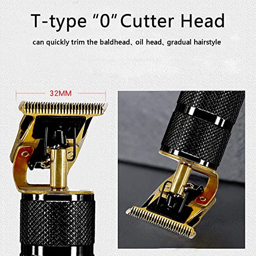 Professional Cordless Hair Trimmer, 0mm Baldheaded Hair Clipper T-Blade Hair ...