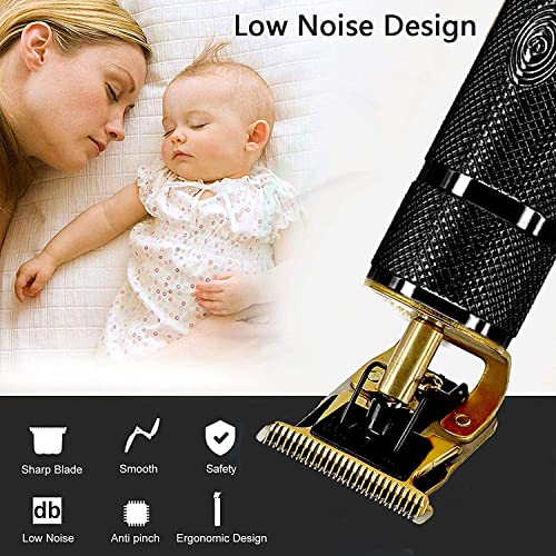 Professional Cordless Hair Trimmer, 0mm Baldheaded Hair Clipper T-Blade Hair ...