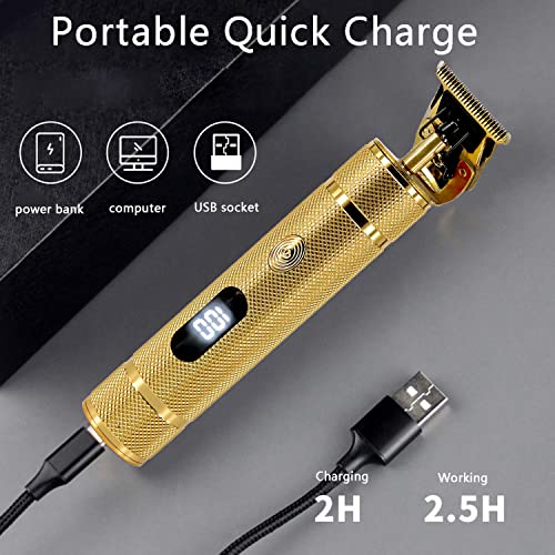 Professional Cordless Hair Trimmer, SUNKLOOF Hair Clippers for Men 0mm Baldhe...