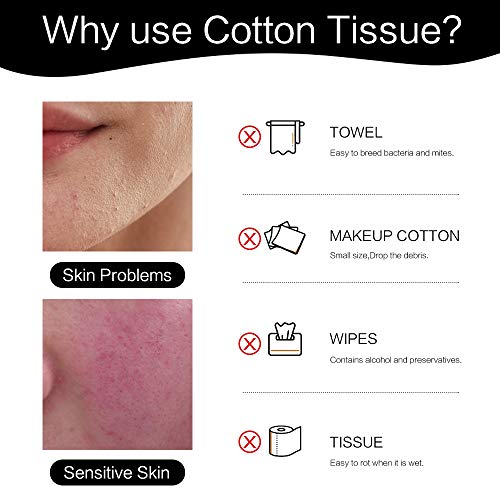 SUNLAND Cotton Dry Wipes Disposable Face Towel Soft Cotton Tissue For Sensiti...