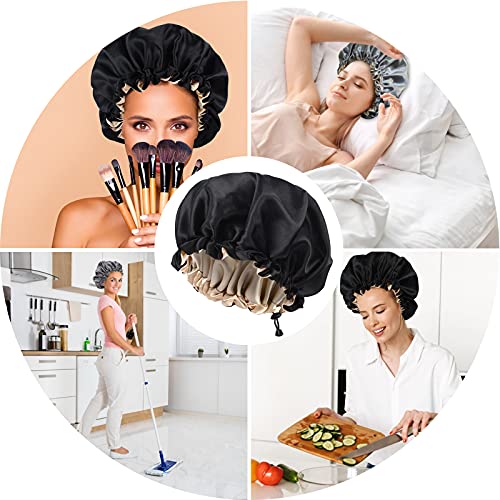 SUNLAND Hair Bonnet Silky Sleeping Cap Adjustable Satin Cap for Night Sleepin...