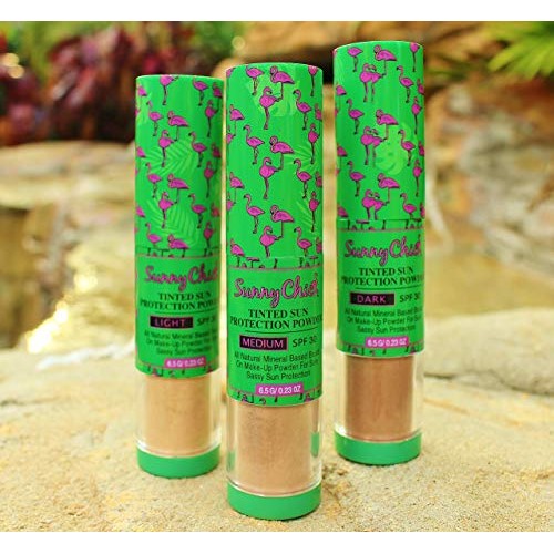 Sunny Chick Sunscreen Powder- Tinted Brush-On Mineral Sunblock SPF30 .23OZ (M...