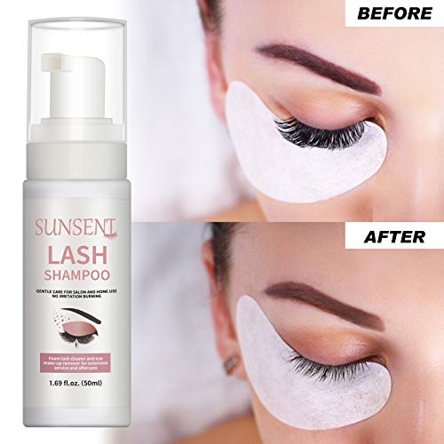 Eyelash Extension Shampoo Kit Oil Free Formula,SUNSENT Eyelash Extension Clea...