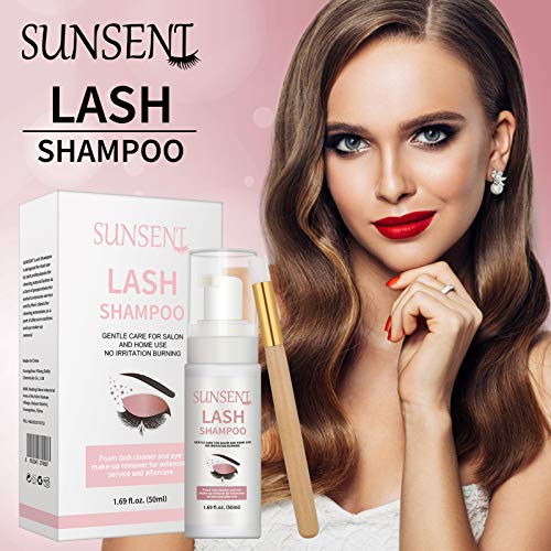 Eyelash Extension Shampoo Kit Oil Free Formula,SUNSENT Eyelash Extension Clea...
