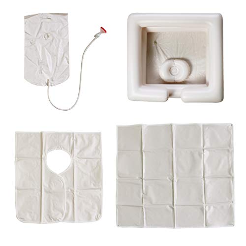 Portable Shampoo Bowl, Inflatable Bedside Shampoo Basin set, Hair Cuts and Ha...