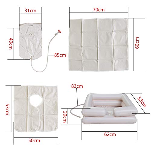 Portable Shampoo Bowl, Inflatable Bedside Shampoo Basin set, Hair Cuts and Ha...