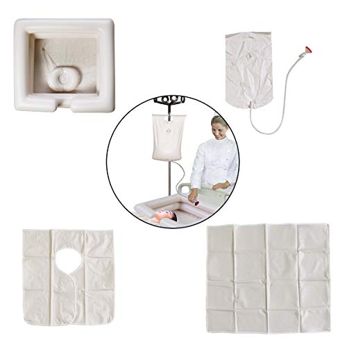 Portable Shampoo Bowl, Inflatable Bedside Shampoo Basin set, Hair Cuts and Ha...