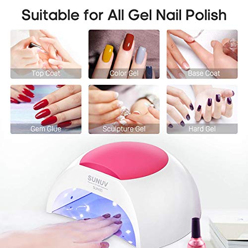 Gel UV Nail Lamp, SUNUV 48W UV LED Nail Dryer Light for Gel Nails Polish Mani...