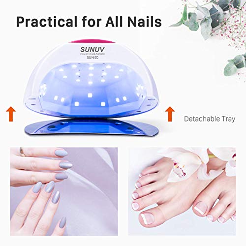 Gel UV Nail Lamp, SUNUV 48W UV LED Nail Dryer Light for Gel Nails Polish Mani...
