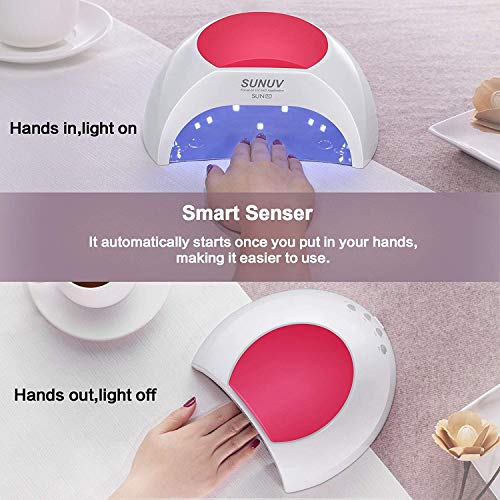 Gel UV Nail Lamp, SUNUV 48W UV LED Nail Dryer Light for Gel Nails Polish Mani...