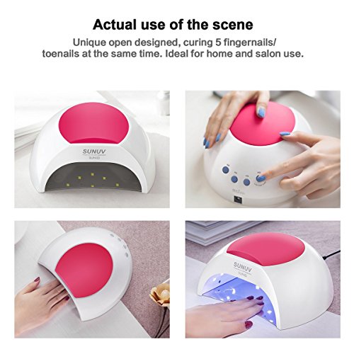 Gel UV Nail Lamp, SUNUV 48W UV LED Nail Dryer Light for Gel Nails Polish Mani...