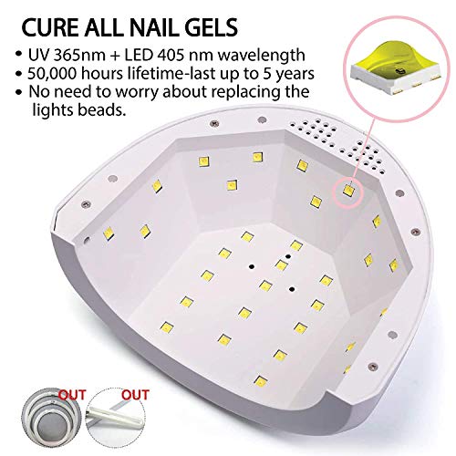 UV LED Nail Lamp, SUNUV Gel Nail Light for Nail Polish 48W UV Dryer with 3 Ti...