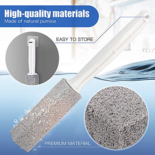 2 Pack Pumice Stone Brush Toilet Bowl Cleaner with Extra Long Handle, 100% Na...