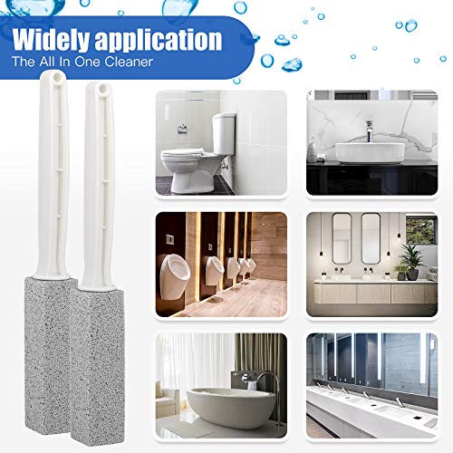 2 Pack Pumice Stone Brush Toilet Bowl Cleaner with Extra Long Handle, 100% Na...