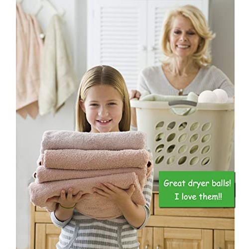 Wool Dryer Balls Organic XL, Eco Dryer Balls Laundry 4 Pack Natural Fabric So...