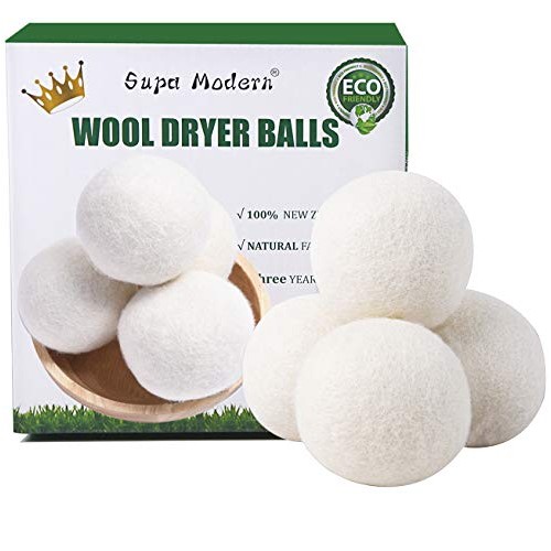 Wool Dryer Balls Organic XL, Eco Dryer Balls Laundry 4 Pack Natural Fabric So...