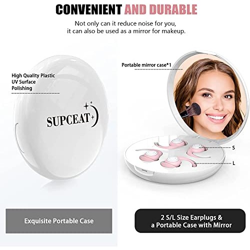 Ear Plugs for Sleeping Noise Cancelling, 2 Pairs Reusable Earplugs Sound Bloc...