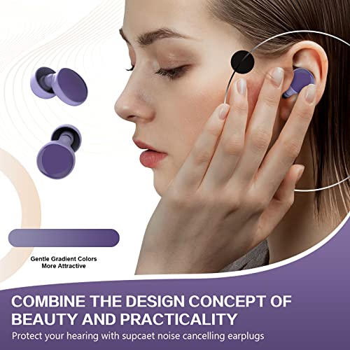 Noise Reduction Earplugs Silicone Ear Plugs Noise Cancelling,Reusable Earplug...