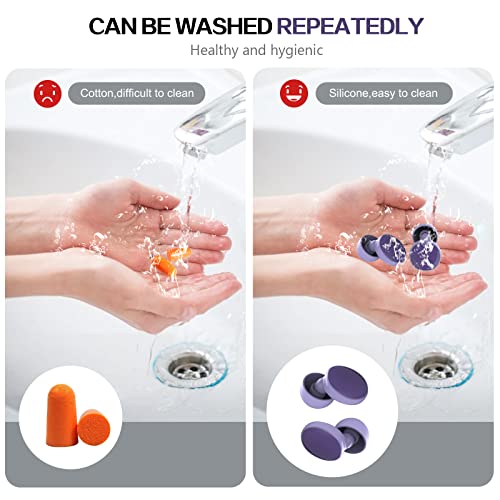 Noise Reduction Earplugs Silicone Ear Plugs Noise Cancelling,Reusable Earplug...