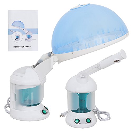 SUPER DEAL PRO 3 in 1 Multifunction Ozone Hair and Facial Steamer with Bonnet...