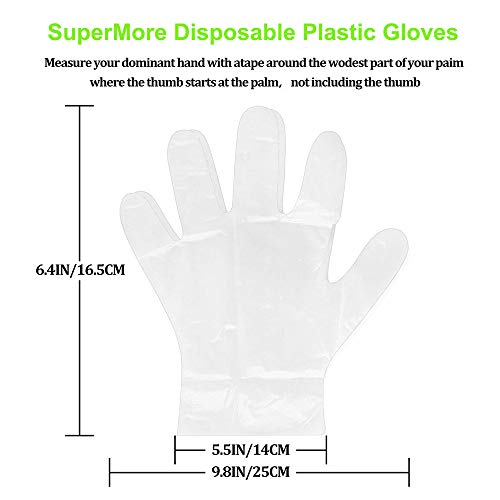 Disposable Clear Plastic Gloves - Bulk 800 Pieces Plastic Disposable Gloves L...